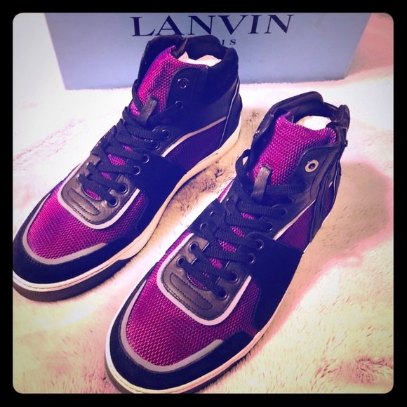 Lanvin Other - Lanvin Paris Purple and Black High Top Sneakers